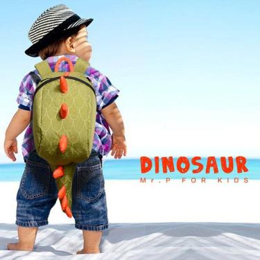 Imagem de Mochila Generic Boys Dino Green Poliéster Denim 20L