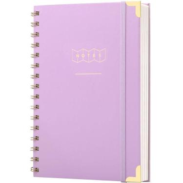 Imagem de Caderno de capa dura Spiral College Ruled A5 160 páginas roxo