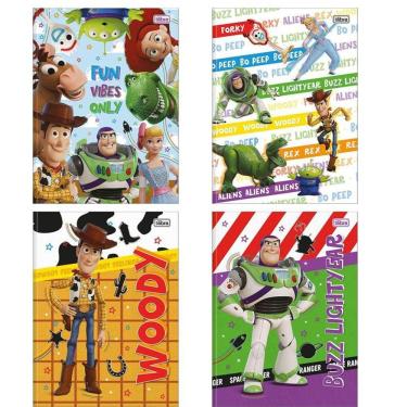 Imagem de Kit 2 Cadernos Toy Story Com Adesivos Universitário Brochura Capa Dura 1 Matéria 80 Folhas Volta As Aulas Tilibra