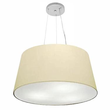 Imagem de Lustre Pendente Cone Cúpula Tecido 30/60x50 cm, Vivare Iluminação, Pendente4063 LA, Algodão Cru, Grande