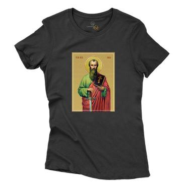 Imagem de Camiseta Feminina Algodao Estampa Santo São Paulo Tecido Macio Otima Qualidade
