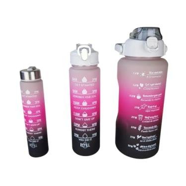 Imagem de Kit 3 Garrafas De Água Squeeze Galão 2 Litros, 1 Litro E 500ML Garrafinha Com Frases Mo...