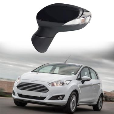 Imagem de Substituição do espelho lateral do motorista adequado para Ford Fiesta 2009-2017 para Ford MK7 MK8 2008-2012 acessórios de carro aquecimento de montagem de espelho retrovisor, luz de direção, dobrável