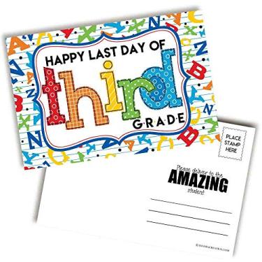 Imagem de Cartões postais em branco com tema do alfabeto colorido do último dia da 3ª série para professores enviarem aos alunos, 10 x 15 cm, cartões de anotações preenchidos por AmandaCreation (30)