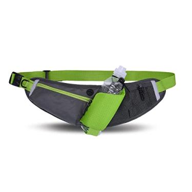Imagem de Clakllie Pochete de corrida com suporte para garrafa de água, bolsa de cintura à prova d'água, bolsa de quadril moderna para viagens, caminhadas ao ar livre, Verde-OT07, One Size
