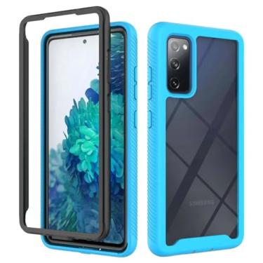 Imagem de Para Samsung S21 Ultra S23 S24 Plus A25 Crystal Case Painel traseiro para Galaxy S22 S 24 23 21 S20 FE 20 Note 10 Amortecedor à prova de choque, azul, para Samsung S10