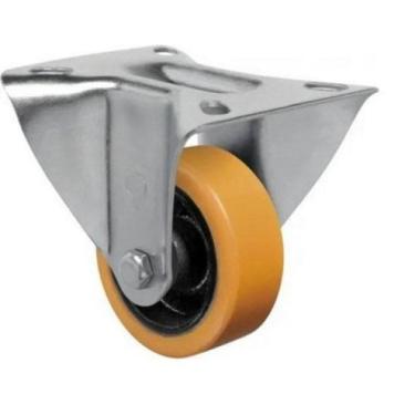 Imagem de Rodizio fixo para carrinhos roda poliuretano fl 414 pn mf