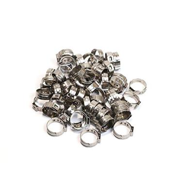 Imagem de TMKOOL Braçadeira de aperto PEX de aço inoxidável 304 de 1,27 cm para conexões de encaixe de tubulação PEX (50 peças 1/5.1 cm)