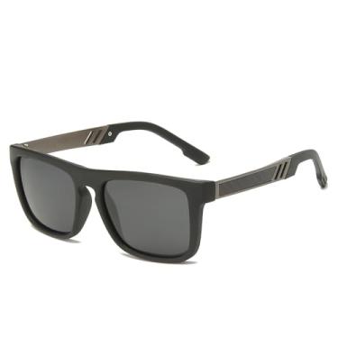 Imagem de 2024 óculos de sol polarizados flexíveis quadrados mulheres homens pesca condução fotocromática óculos de sol uv óculos de visão noturna, preto cinza