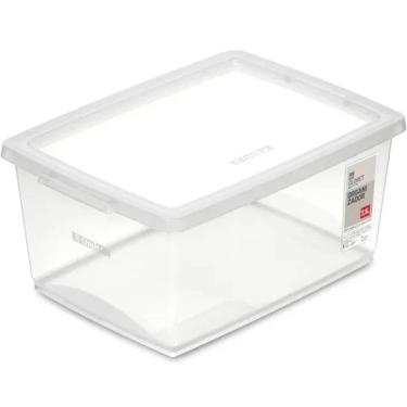 Imagem de Caixa Organizadora 7,5L Tampa Click Ordene My Closet Plástica Transparente Roupeiro Lavanderia