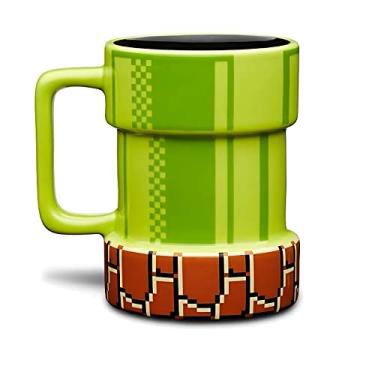 Imagem de Super Mario Colecionáveis Feito à Mão - Caneca de Café de Cerâmica Super Mario Pipe Mouth Pixel