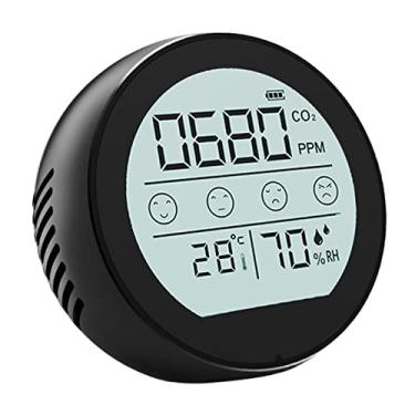 Imagem de oshhni Medidor de CO2, detector de temperatura, umidade e CO2, alarme interno de CO2, monitor de dióxido de carbono, sensor NDIR para casa, armazém, PRETO