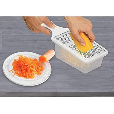 Imagem de Mais Amigas Ralador de Queijo com Pote de Plástico Cinza em Aço