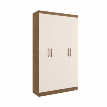 Imagem de Armário Multiuso Dueto 4 Portas 8 Prateleiras 5000 Off White/Nogueira - Doripel