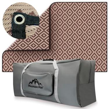 Imagem de Mountain Mat Tapete de pátio premium para trailer, tamanho 20 x 40 cm, feito de plástico reciclado para acampamento - Grosso 5 mm, resistente, impermeável, tapetes reversíveis, polipropileno reciclado