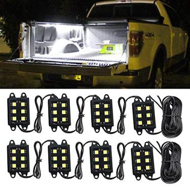 Imagem de NBWDY Kit de luz LED para cama de caminhão - 48 LEDs brancos, kit de iluminação de caminhonete, kit de iluminação de caixa de trabalho traseira, luzes de trilho, luz de sinalização lateral para
