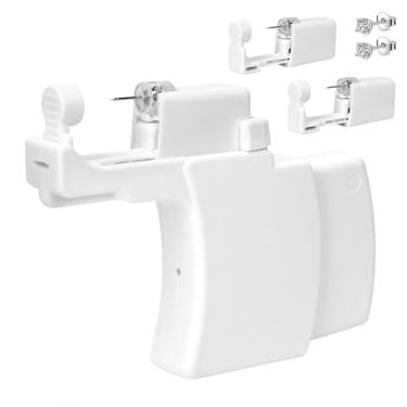 Imagem de Reforço de piercing de orelha – Pistola reutilizável para piercing de orelha e kits descartáveis de piercing de orelha com pinos de ouvido embutidos