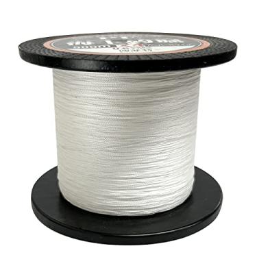 Imagem de Linha de pesca trançada 4 fios resistente à abrasão linha trançada 109/218/328 jardas teste para água salgada, 4,5-45 kg, custo-benefício, zero elasticidade, diâmetro menor para visibilidade extra,