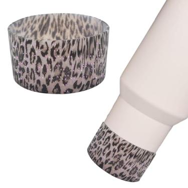 Imagem de Gliquran Bota protetora de silicone leopardo para Stanley Quencher H2.0 40 30 567.0 g & IceFlow Flip 30 567.0 g, Cheetah Water Bottle Boots Accessories
