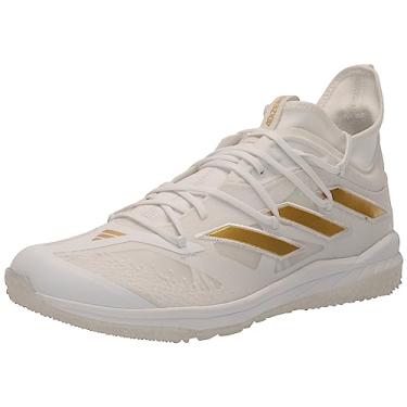 Imagem de adidas Tênis masculino Adizero Afterburner 9 NWV Turf, branco/dourado metálico/branco, 46, Branco/dourado metálico/branco, 17