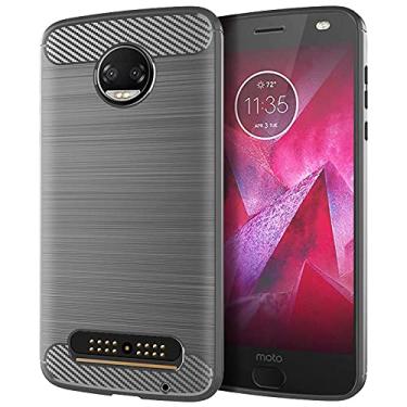Imagem de Capa para Motorola Moto Z2 Force, capa para Moto Z2 Play, capa para Moto Z2, capa para Moto Z 2018, capa com tecnologia de absorção de choque de TPU (cinza, para Motorola Moto Z2 Force)