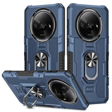 Imagem de Sidande Capa com Suporte para Xiaomi Redmi A3, 23129RN51X, À Prova de Choque, Magnético Integrado, Azul