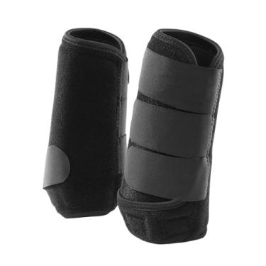 Imagem de Amagogo 2Pcs Botas de Cavalo Proteção de Perna Absorvente de Choque Respirável Multifuncional Elástico Protetor de Perna Envoltórios de Perna para Treinamento, Front Leg M