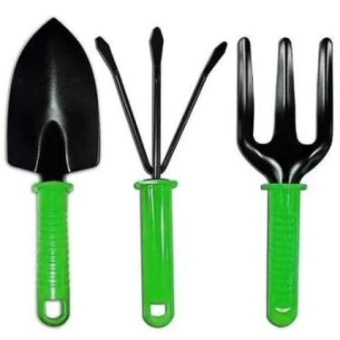 Imagem de Kit Jardinagem 3 Ferramentas Metal Cabo Plástico Pá Larga Rastelo e Garfo, Startools 318-147881