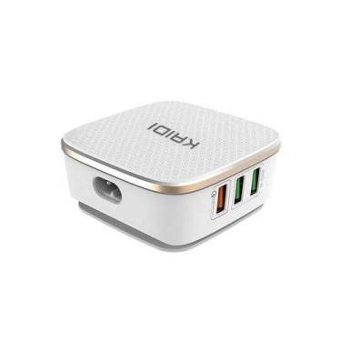 Imagem de Hub Carregador Tomada Kaidi 6 USB Turbo Auto ID 7A Celular