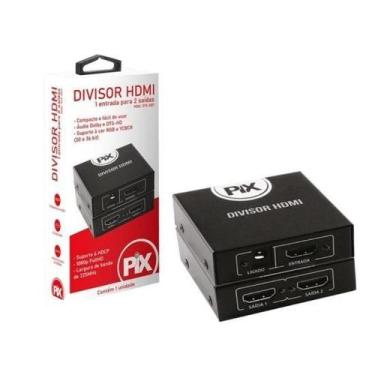 Imagem de Divisor HDMI 1.3 1 Entrada X 2 Saídas Preto PIX F002