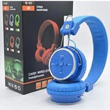 Imagem de Headset B 05 B05 Fone De Ouvido Bluetooth Sem Fio Sd Fm P2 Azul - Knup
