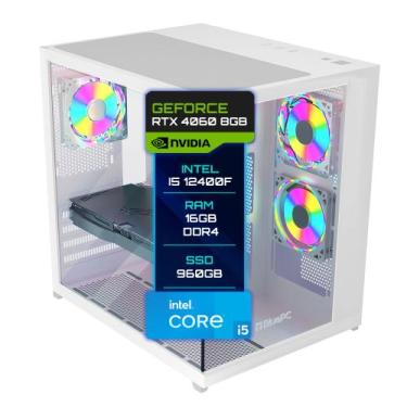 Imagem de Pc Gamer Bluepc Intel I5 12400f 16gb Rtx 4060 8gb Ssd 960gb Gab Branco