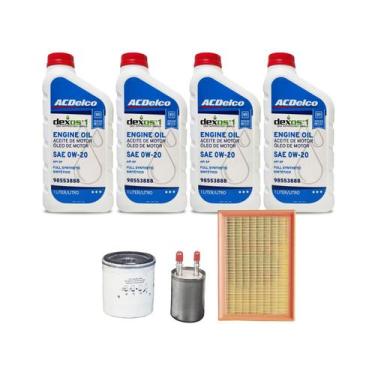 Imagem de Kit Troca De Óleo Chevrolet Tracker Flex 1.4 Turbo - Acdelco 0w20 - GM