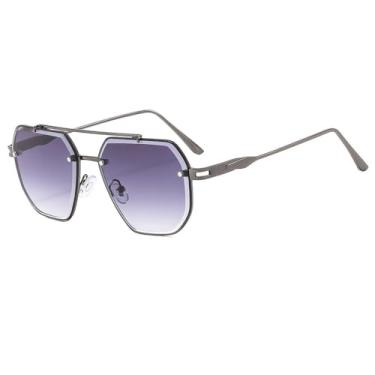 Imagem de JRLLFD Óculos de sol polarizados com armação de metal, polígono, vintage, feminino, uv400, para dirigir, pesca, o melhor presente, c3, tamanho único