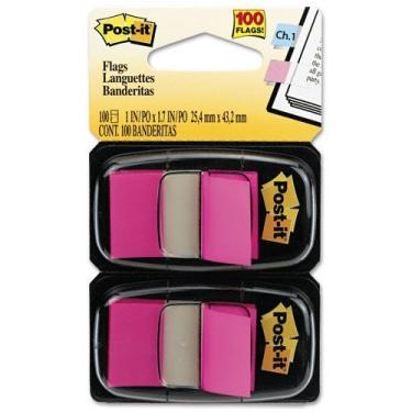 Imagem de Post-it : Standard Tape Flags in Dispenser, Bright Pink, 100 Flags per Dispenser -:- Sold as 2 Packs of - 100 - / - Total of 200 Each