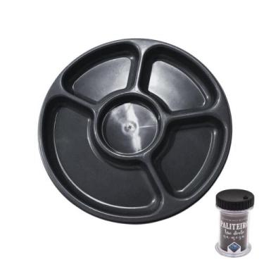 Imagem de Petisqueira de Plastico Redonda 5 Divisória Decorativa C/ Paliteiro Pe