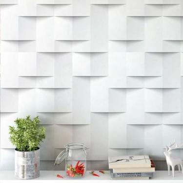Imagem de Papel de Parede Autocolante Abstrato Geométrico 3D Para Quartos E Sala