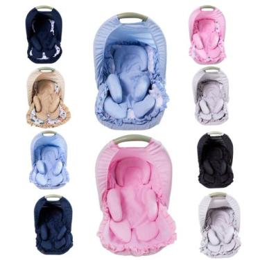 Imagem de Capa Para Bebê Conforto com Apoio Redutor e Capota Menina Menino 03 Pe
