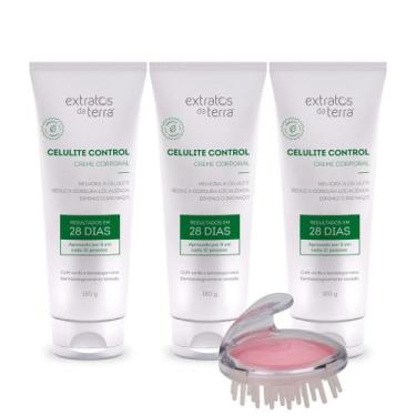 Imagem de Kit 3 Cremes Celulite Control Corporal Extratos + Massageador - Extrat