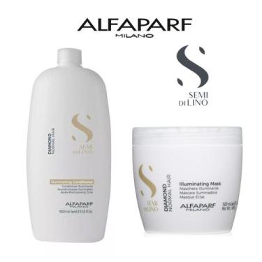 Imagem de Kit Condicionador Semi di Lino DIamond 1L + Máscara 500ml - Alfaparf