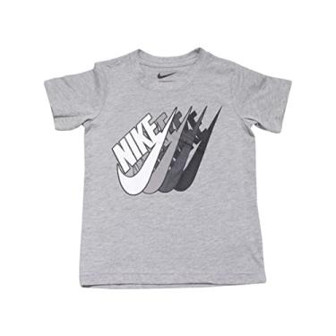 Imagem de Nike Camiseta infantil com estampa de manga curta para meninos (crianças pequenas), Cinza escuro mesclado, 5