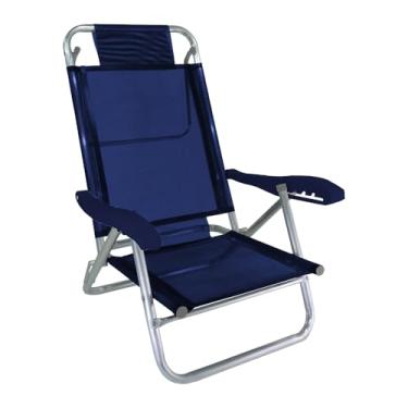Imagem de Cadeira de Praia Alumínio Reforçada 5 Posições Banho de Sol Marinho Zaka 120 KG