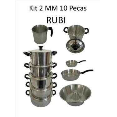 Imagem de Jogo de Panela alumínio conjunto de 10 Peças - Rubilaine