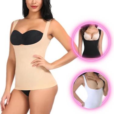 Imagem de Cinta Regata Modeladora Camiseta Feminina Bege Tamanho Pp - Ideal Prod