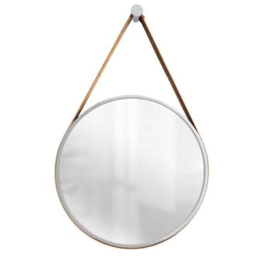 Imagem de Espelho Decorativo Adnet Cinza Alça material sintético Caramelo 60 cm 