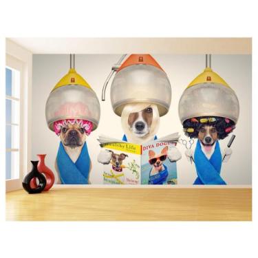 Imagem de Papel De Parede Animal Cão Petshop Banho Tosa 3,5M Anm405 - Você Decor
