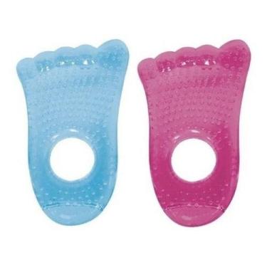 Imagem de Mordedor Massageador Bebê Pezinho Com Agua Buba, Rosa