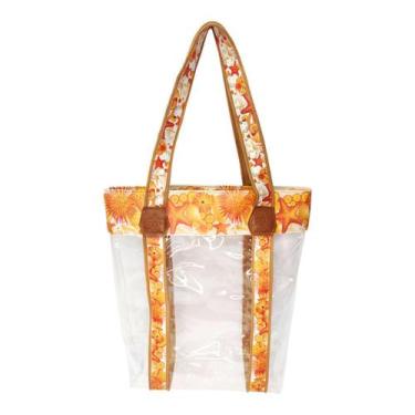 Imagem de Bolsa Feminina Praia Transparente Impermeável Estrela Do Mar Magicc Bo