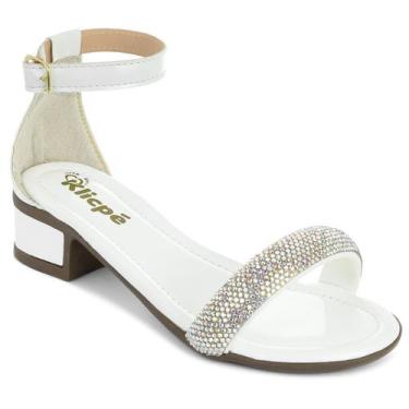 Imagem de Sandália Infantil Menina Saltinho Baixo Grosso Brilho Strass Festa Kli