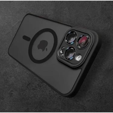 Imagem de Capinhas de celular Matte translúcida, magnética para iPhones 14, 15 e 16, Pro & Pro Max (Preto, iPhone 14 Pro)
